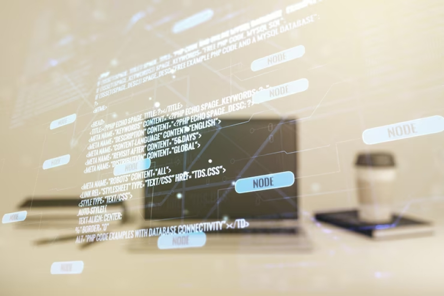 Какие-то голубые надписи летают перед ноутбуком под углом