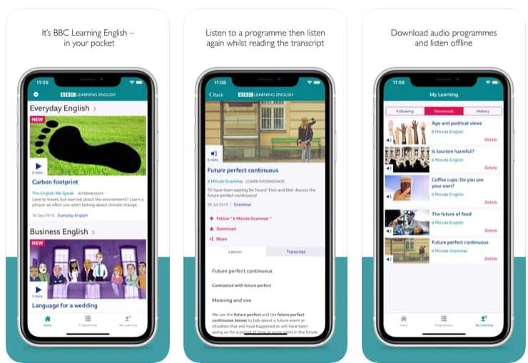 Скриншоты приложения BBC Learning English